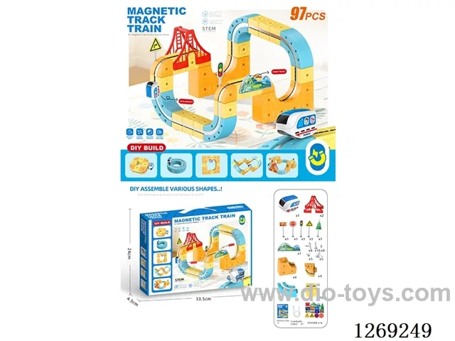 Building Block DIY Magnetic Track Car 97PCS