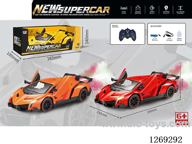 2.4G 1:14 5ch RC car with spray included battery 3 colors