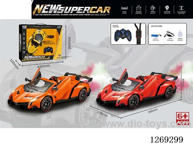 2.4G 1:14 RC car with spray/watch remote control included battery 3 colors