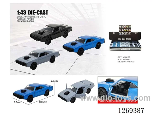 1:43 pull back alloy car 3 colors 12PCS