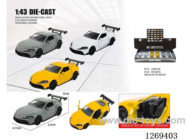 1:43 pull back alloy car 3 colors 12PCS