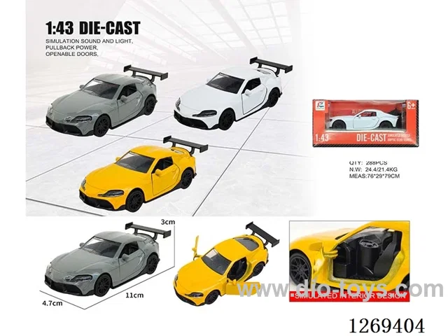 1:43 pull back alloy car 3 colors