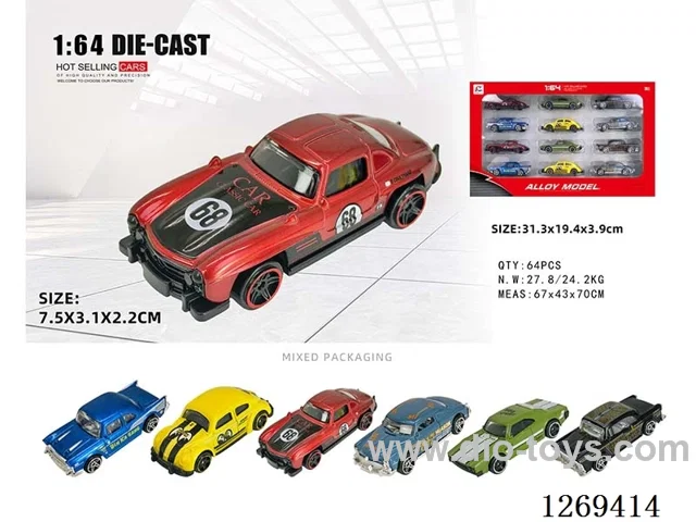 1:64 free wheel alloy car