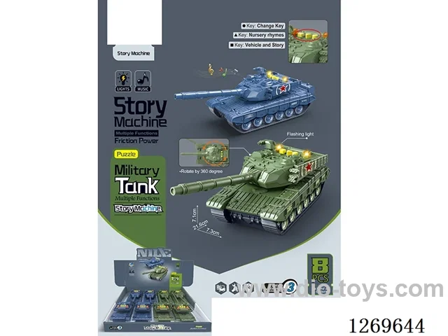 Story Machine Military Tank Inertial Series (8-Piece Set) included battery