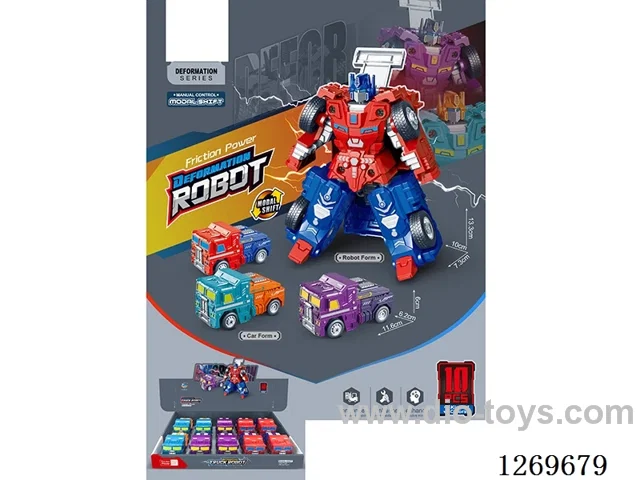 Inertia-Powered Manual Transformation Truck Robot (10PCS)