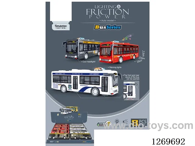 Sound & Light Inertial City Bus (8PCS) (included battery)