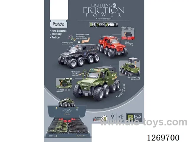 Sound & Light Inertia Military Off-Road Vehicle (8PCS) included battery