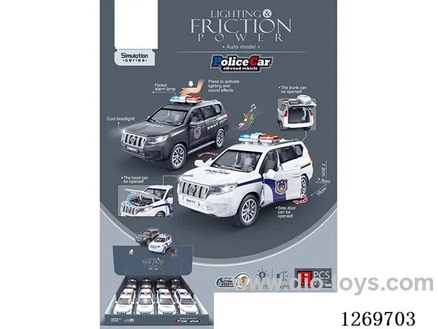 Sound & Light Inertial Police Off-Road Vehicle (8PCS) included battery