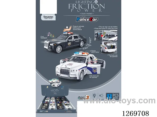Sound & Light Inertial Luxury Police Vehicle (8PCS) included battery