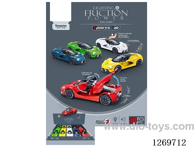Sound & Light Inertial Sports Car (10PCS) included battery