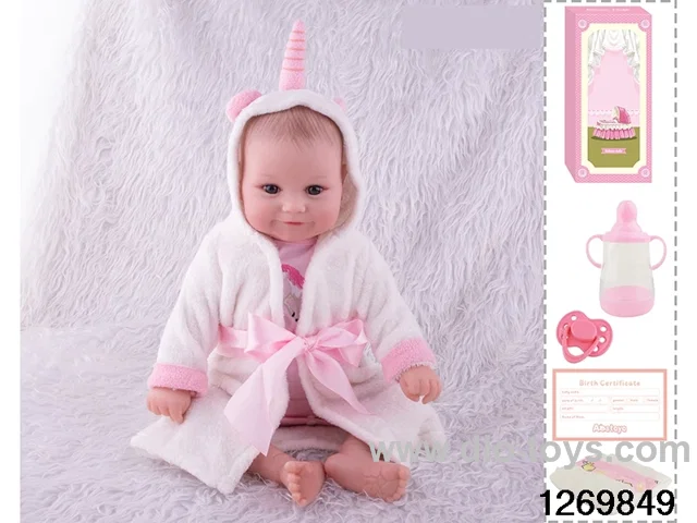 48CM Doll（Soft Rubber High-Fidelity(Hand-painted Hair, High-Quality Painting) Bottle, Magnetic Sippy Cup, Diapers, Birth card