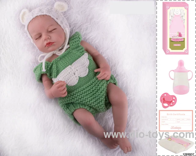 48CM Doll（Soft Rubber High-Fidelity(Hand-painted Hair, High-Quality Painting) Bottle, Magnetic Sippy Cup, Diapers, Birth card