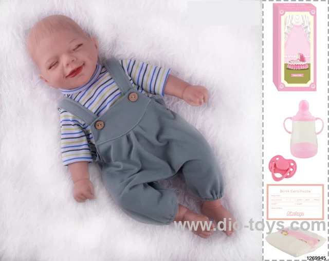 48CM Doll（Soft Rubber High-Fidelity(Hand-painted Hair, High-Quality Painting) Bottle, Magnetic Sippy Cup, Diapers, Birth card