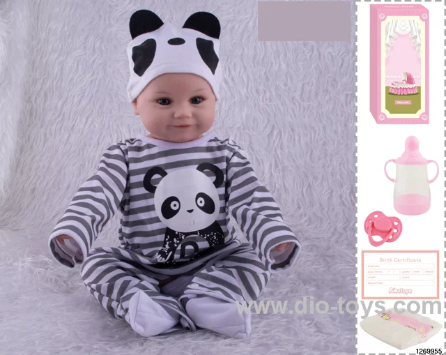 48CM Doll（Soft Rubber High-Fidelity(Hand-painted Hair, High-Quality Painting) Bottle, Magnetic Sippy Cup, Diapers, Birth card