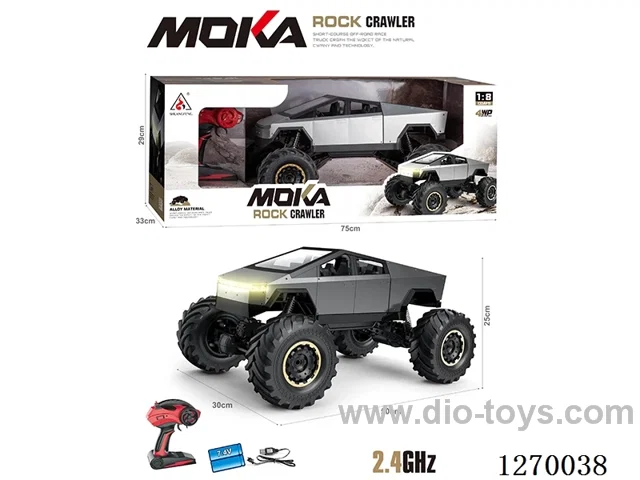 1:8 Tesla Alloy Rock Crawler (Silver-Gray), included battery