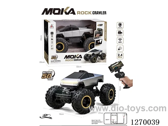 1:16 Big-Wheel Tesla Alloy Rock Crawler with Camera, included battery