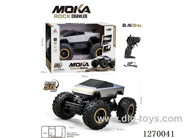 1:16 Big-Wheel 4WD Tesla Alloy Rock Crawler with Lights, included battery