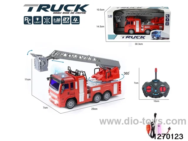 1:30 4 ch rc fire truck with light，include battery
