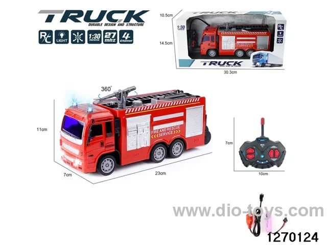 1:30 4 ch rc fire truck with light，include battery