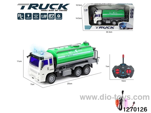 1:30 4 ch rc sanitation truck with light，include battery