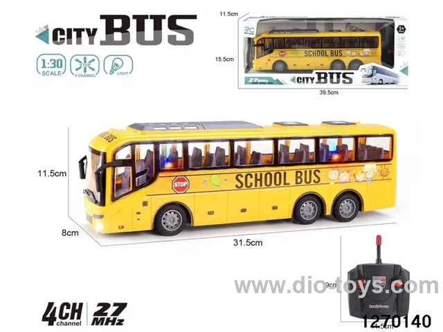 1:30 4 ch rc school bus with light，not include battery