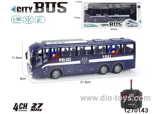 1:30 4 ch rc bus with light，not include battery