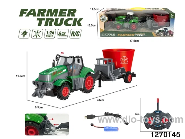 1:24 4 ch rc construction vehicle with light，include battery