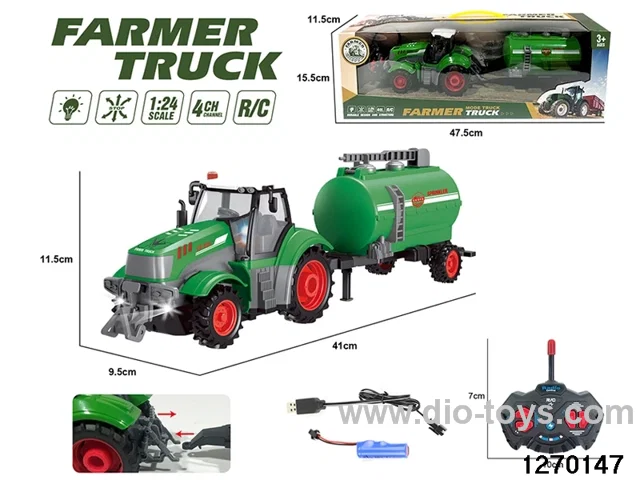 1:24 4 ch rc construction vehicle with light，include battery