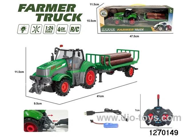 1:24 4 ch rc construction vehicle with light，include battery