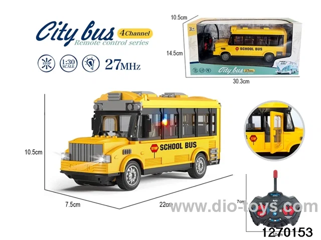 1:30 4 ch rc school bus with light，not include battery