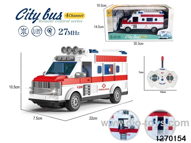 1:30 4 ch rc ambulance with light，not include battery