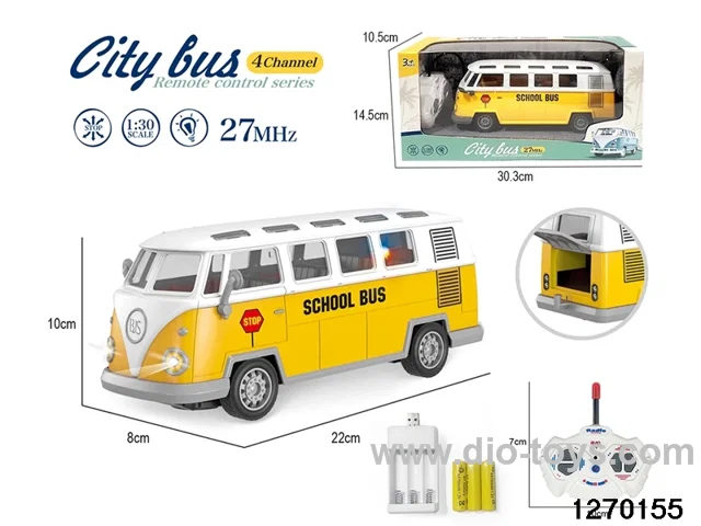 1:30 4 ch rc school bus with light，include battery