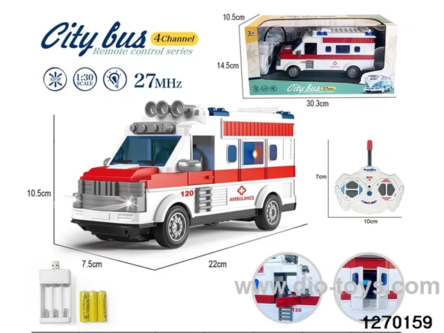 1:30 4 ch rc ambulance with light，include battery
