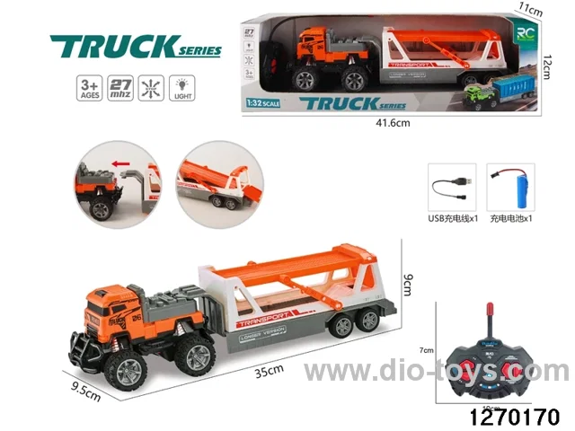1:32 4 ch rc truck with light，include battery