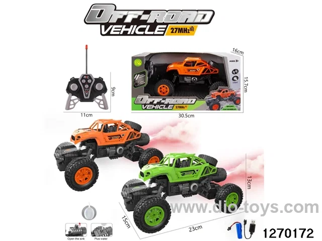1:16 6 ch rc spray climbing car with light，include battery