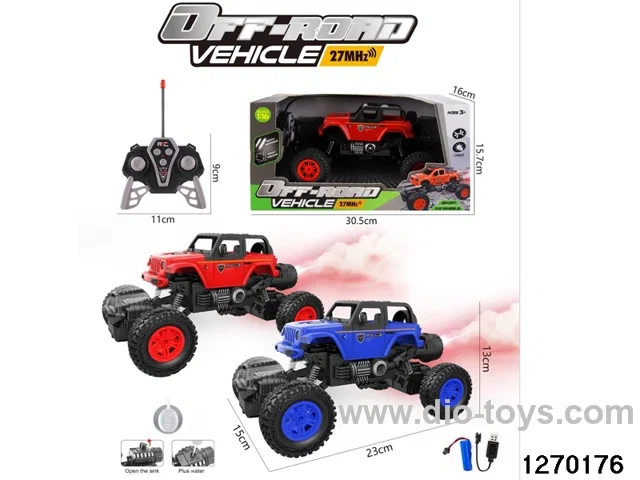 1:16 6 ch rc spray climbing car with light，include battery