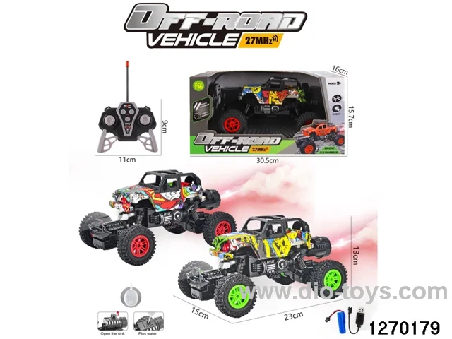 1:16 6 ch rc spray climbing car with light，include battery