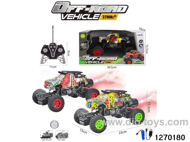 1:16 6 ch rc spray climbing car with light，include battery