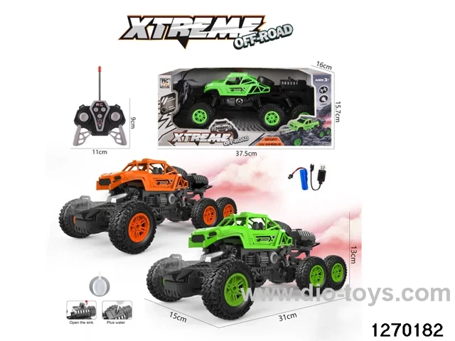 1:16 6 ch rc spray climbing car with light，include battery