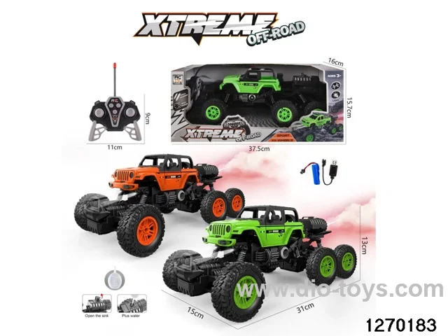 1:16 6 ch rc spray climbing car with light，include battery