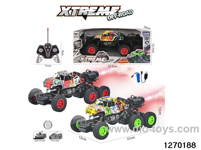 1:16 6 ch rc spray climbing car with light，include battery
