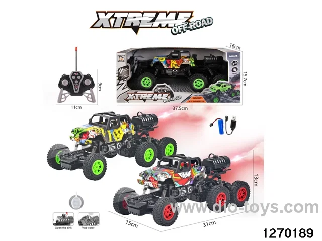 1:16 6 ch rc spray climbing car with light，include battery