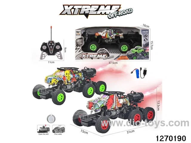 1:16 6 ch rc spray climbing car with light，include battery