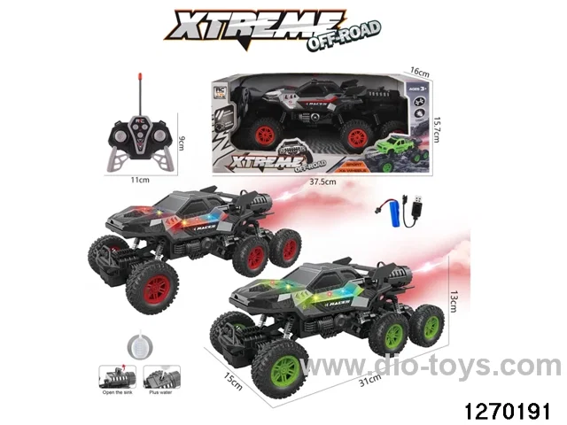 1:16 6 ch rc spray climbing car with light，include battery