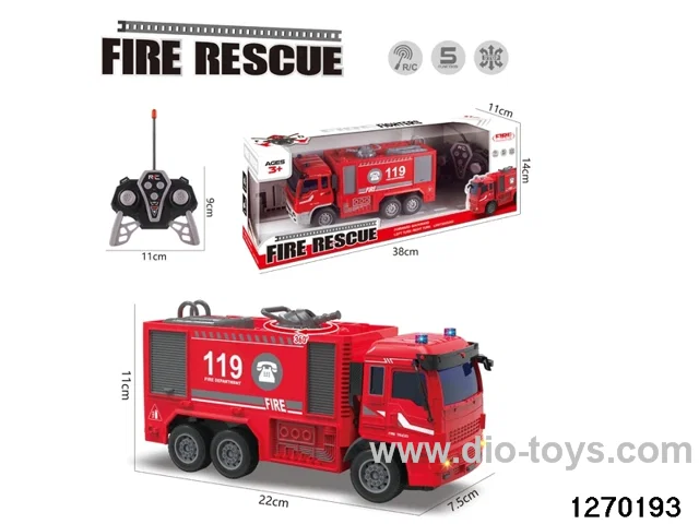 5 ch rc fire truck with light/sound，not include battery