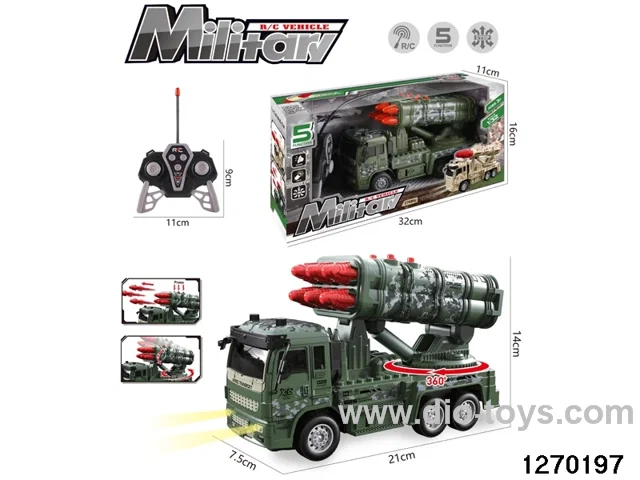 5 ch rc military vehicle with light/music，not include battery