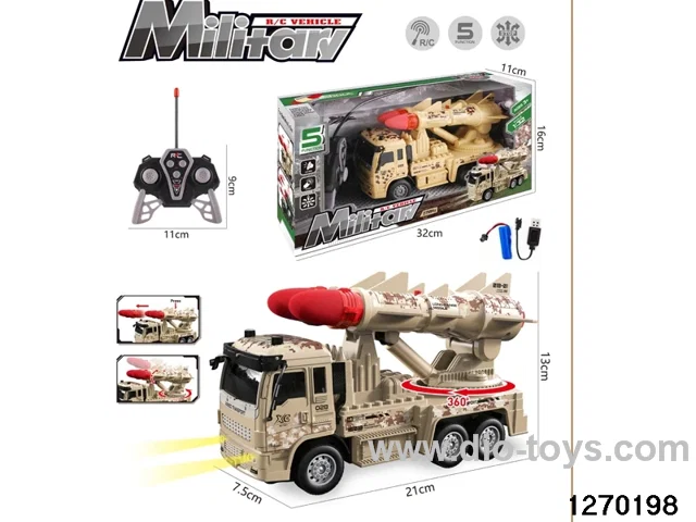 5 ch rc military vehicle with light/music，include battery