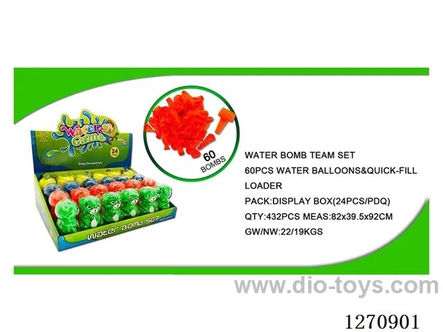 60 Water Balloons + Water Filler -- 24 Jars