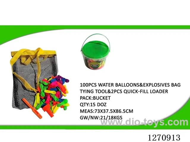 100 Water Balloons + Tying Tool + Water Filler + Handbag