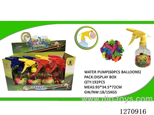 Water Sprayer with 60 Water Balloons -- 8 Cans